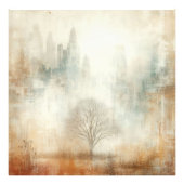 Tree In A City Scape Old Photo Graphic Design Fotodruck (Vorne)