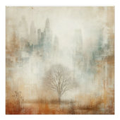 Tree In A City Scape Old Photo Graphic Design Poster (Vorderseite)