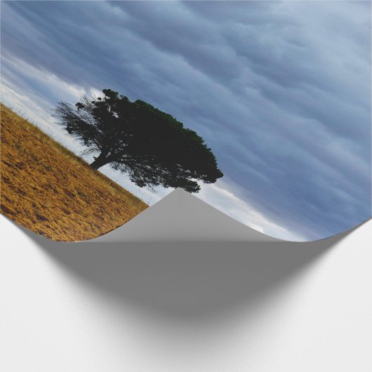 Tree in an empty field geschenkpapier (Ecke)