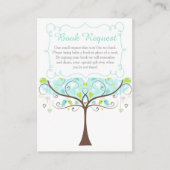 Tree in Blue and Green Baby Shower Book Request Begleitkarte (Vorderseite)