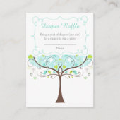 Tree in Blue and Green Baby Shower Diaper Raffle Begleitkarte (Vorderseite)