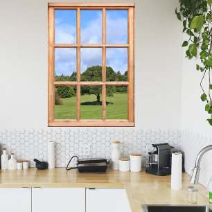 Tree in Countryside View from a Window Poster