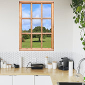 Tree in Countryside View von einem Fenster aus Poster