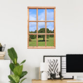 Tree in Countryside View von einem Fenster aus Poster (Heimbüro)
