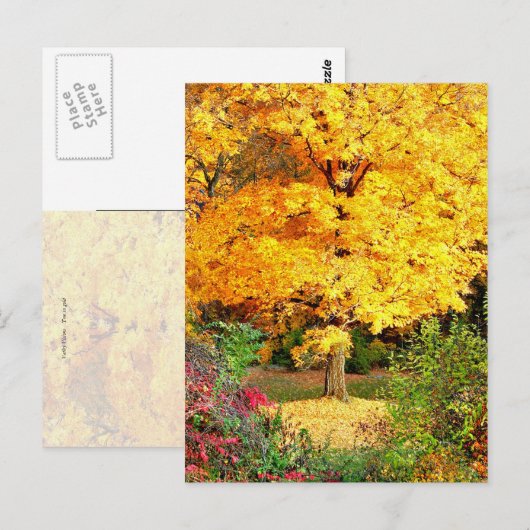 Tree in Gold Postkarte (Vorne/Hinten)