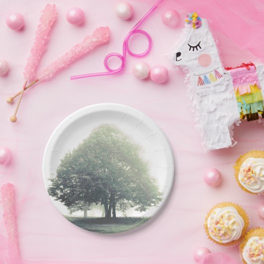 Tree in Nebel-Dinner Pappteller (Party)