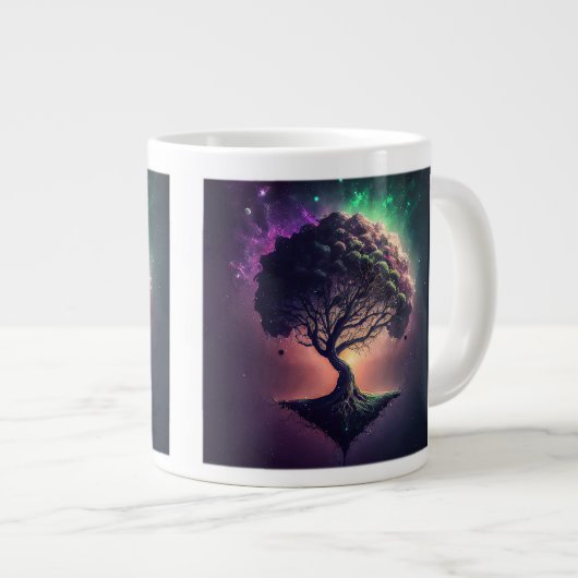 Tree in Space Jumbo-Tasse (Vorderseite Rechts)