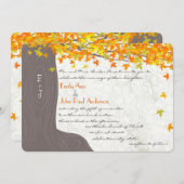 Tree-Initialen in trunk-gelben Orange-Blätter Einladung (Vorne/Hinten)