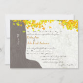 Tree-Initialen in trunk-gelben Orange-Blätter Einladung (Vorderseite)