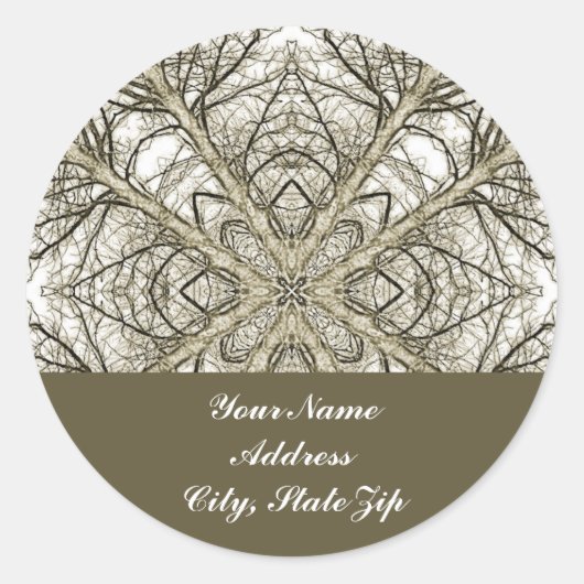 Tree Kaleidoscope Address Sticker (Vorderseite)