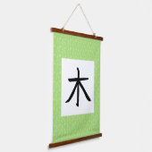 Tree Kanji Scroll Wandteppich Mit Holzrahmen (Gewinkelt)