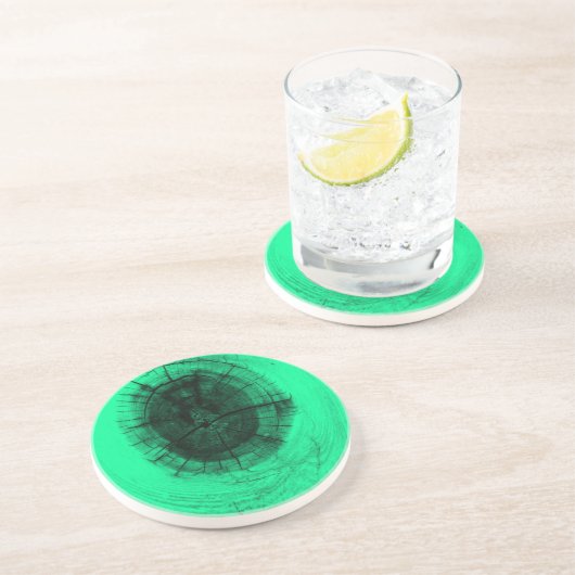 Tree Knot in Neon Green Getränkeuntersetzer (Seite)
