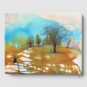 Tree Landscape Watercolor Kunst - Dichtung und Mus Gästebuch (Rückseite)