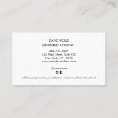 Tree Landscaper Landscaping Emblem Black Visitenkarte (Rückseite)