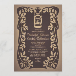 Tree Lantern Rustic Wedding Einladung