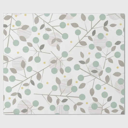 Tree Leaf Twig Weihnachts XMAS Wrapping Paper Geschenkpapier (Flach)