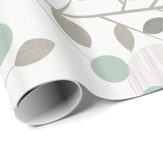 Tree Leaf Twig Weihnachts XMAS Wrapping Paper Geschenkpapier (Rolleneckpunkt)
