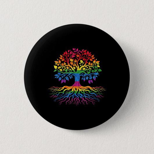 Tree Life Rainbow Lgbt Cooler Gay Pride Flag Allil Button (Vorderseite)