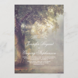 Tree Lights Rustic Country Engagement Party Einladung
