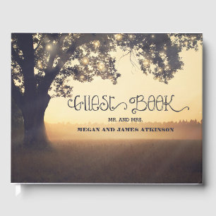 Tree Lights Rustikale Hochzeit im Freien Gästebuch