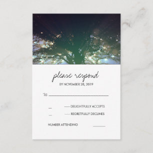 Tree Lights Rustikale romantische Hochzeit RSVP Karte