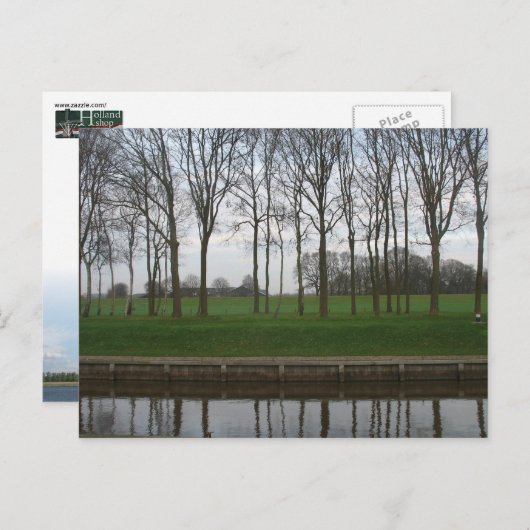 Tree Line Canal Postcard Postkarte (Vorne/Hinten)