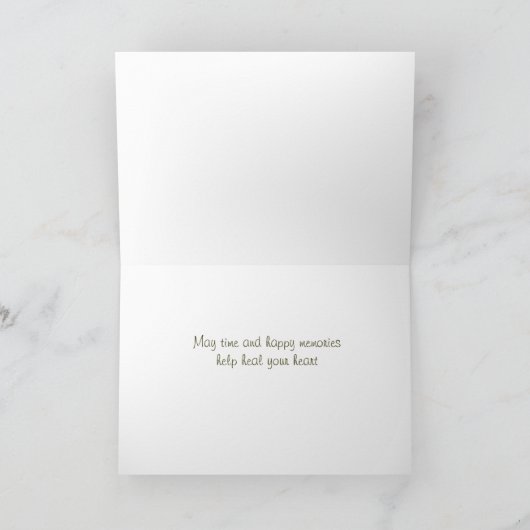 Tree-Lined Gravel Road Condolence Card Karte (Innenseite)