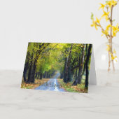 Tree-Lined Gravel Road Condolence Card Karte (Gelbe Blume)