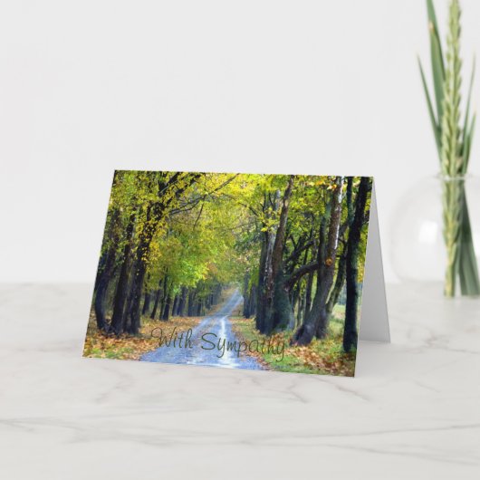 Tree-Lined Gravel Road Condolence Card Karte (Vorderseite)