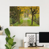 Tree-lined Path in Autumn Poster (Heimbüro)