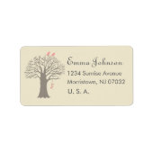 Tree Love Birds Custom Address Label Adressaufkleber (Vorne)