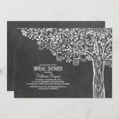 Tree Mason Jar Lights Chalkboard Brautparty Einladung (Vorne/Hinten)