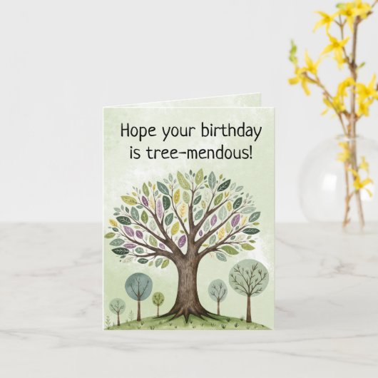 Tree-mendous Geburtstagskarte Karte (Gelbe Blume)