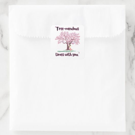 TREE MENDUS QUOTE QUADRATISCHER AUFKLEBER (Tasche)
