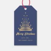 Tree Merry Christmas Navy Blue Holiday Geschenkanhänger (Vorderseite)