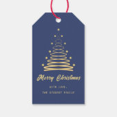 Tree Merry Christmas Navy Blue Holiday Geschenkanhänger (Rückseite)