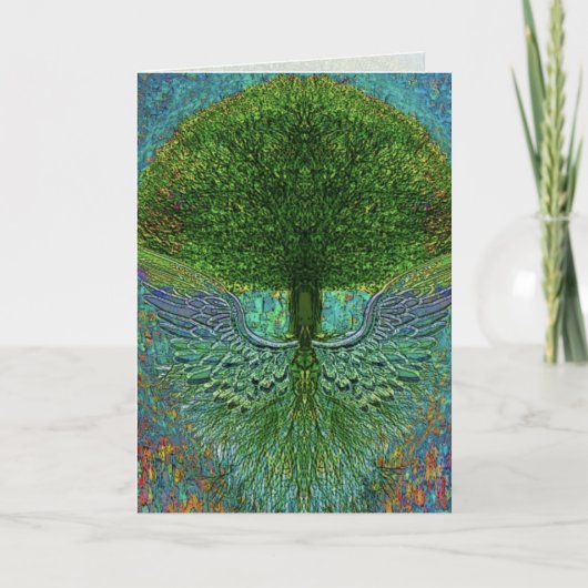 Tree mit Angel Wings Graphic Arts Card Karte (Vorderseite)