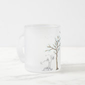 Tree mit Blume auf blauem Hintergrund Mattglastasse (Vorderseite Links)