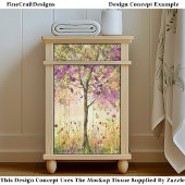 Tree mit floraler Stickerei Akzente EE5R Decoupage Seidenpapier