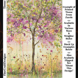 Tree mit floraler Stickerei Akzente EE5R Decoupage Seidenpapier