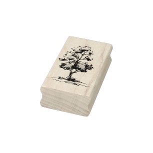 Tree mit Shading Art Briefmarke Gummistempel