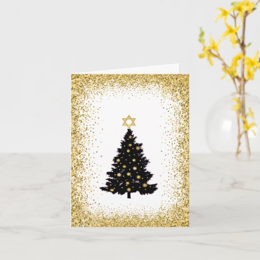 Tree mit Star der David Chrismukkah Card Karte (Gelbe Blume)