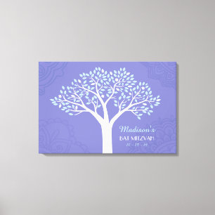 TREE MIT STARS Bar Mitzvah Memory Sign-In Board Leinwanddruck