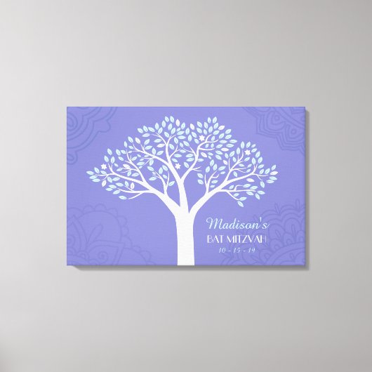 TREE MIT STARS Bar Mitzvah Memory Sign-In Board Leinwanddruck (Vorderseite)