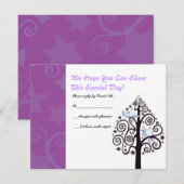 Tree mit Stars Bat mitzvah Reply RSVP Card Karte (Vorne/Hinten)
