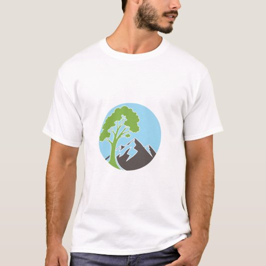 Tree Mountain Circle Nature Lover Eco T-Shirt (Vorderseite)