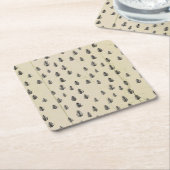 Tree Mountain Illustration Pattern Rustic Rechteckiger Pappuntersetzer (angewinkelt)