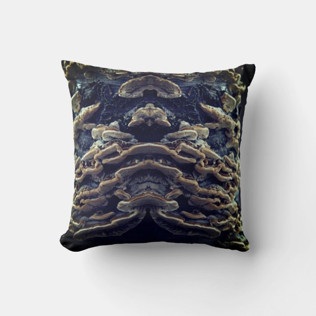 Tree Mushrooms Foto Throw Cushion Kissen (Vorderseite)