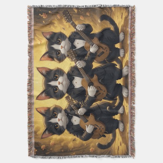 Tree Musical Cats Throw Blanket Decke (Vorderseite Vertikal)