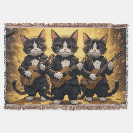 Tree Musical Cats Throw Blanket Decke (Vorderseite)